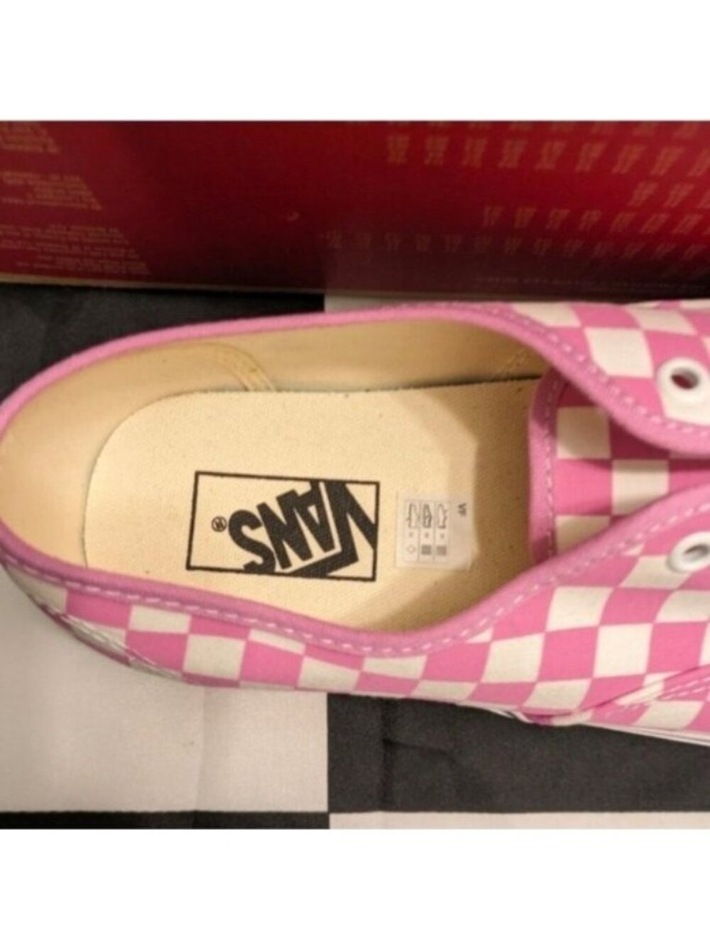 Vans Authentic Checkerboard Men Size 11.5 Orchid and White Pink 0826 - Picture 8 of 11